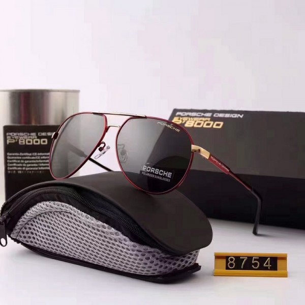 Porsche Design Gold P8754 Aviators Sunglasses Polarized Red