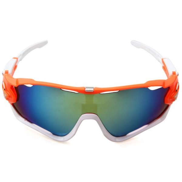 Oakley Jawbreaker Sunglasses Orange White Frame Ice Blue Iridium Lens