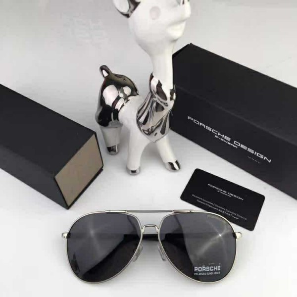 Porsche Design Black P9379 Aviators Sunglasses Silver