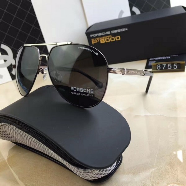 Porsche Design Gold P8755 Sunglasses Deep Black