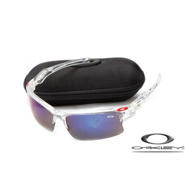 Wholesale Cheap Oakley Fast Jacket Sunglasses Crystal Frame Dark purple Lens For Sale