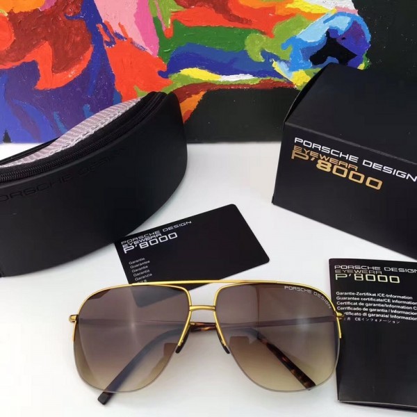Mens Porsche Design Gold Lens P8812 Sunglasses Black
