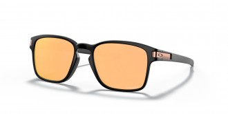 Oakley Latch Square Low Bridge Fit sunglasses Matte Black frame Prizm Rose Gold lens