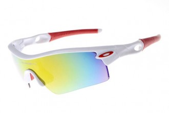 Oakley radar path sunglasses in white / fire iridium