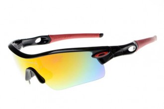 Oakley radar path sunglasses in polished black / fire iridium