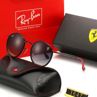 Ray Ban RB3647 Sunglasses Brown/Black with Red