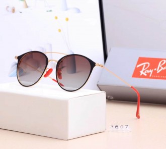 Ray Ban RB3607 Sunglasses Brown/Gold with Black