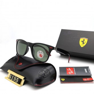 Ray Ban RB4195 Sunglasses Green/Black with Red