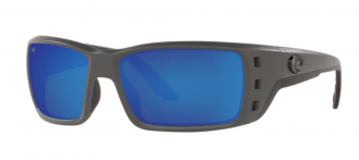 Costa Permit Mens Sunglasses Matte Gray/Blue Mirror