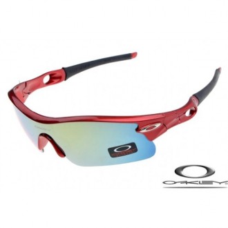 Oakley Radar Pitch Sunglasses Polishing Red Frame Blue Gray Iridium Lens OAKLEY20156089