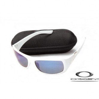 Oakley Sideways Sunglasses White Frame Blue Lens OAKLEY20156374