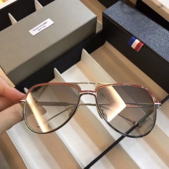 Thom Browne TB801 Sunglasses Original Design Light Gray Lenses