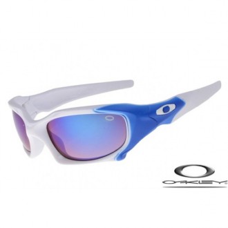 Oakley Pit Boss Sunglasses Polishing White Blue Frame Blue Iridium Lens OAKLEY20156186