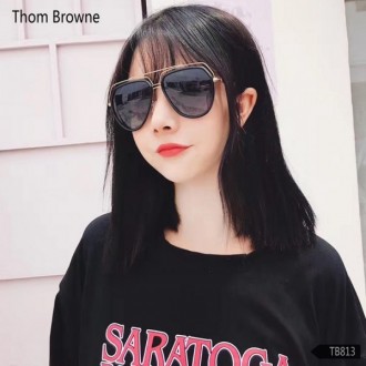 Men's Women's Thom Browne TB813 Fashiion Sunglasses Black