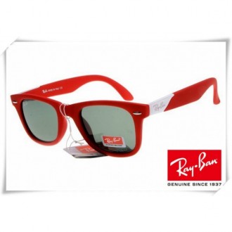 Ray Ban RB2157K Ultra Wayfarer Sunglasses Red Frame Classic Green Lens