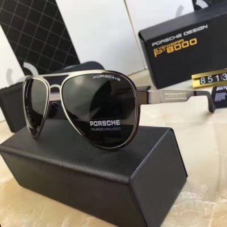 Porsche Design P8513 Aviators Sunglasses Black Silver