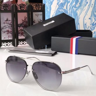 Thom Browne Rimless Sunglasses TB-115 Light Gray Lenses