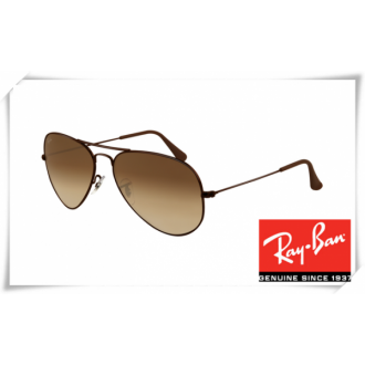 Ray Ban RB3025 Aviator Sunglasses Brown Frame Brown Gradient Lens
