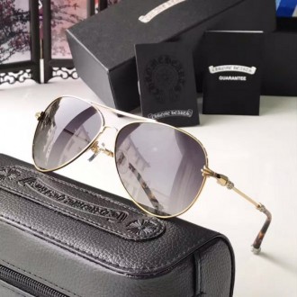 Chrome Hearts Fashion Sunglasses H1024 Olive Brown Lenses Black Frame