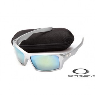 Oakley Eyepatch Sunglasses Silver Frame Blue Iridium Lens OAKLEY20156309