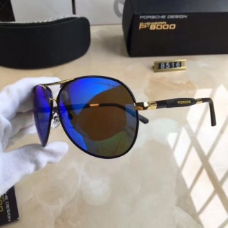 Mens Porsche Design Gold P8516 Sunglasses Sapphire Blue