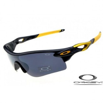 Cheap Oakley Radarlock Sunglasses Black Yellow Frame Gray Iridium Lens