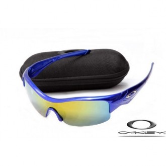 Oakley Straight Jacket Sunglasses Polishing Blue Frame Yellow Blue Iridium Lens OAKLEY20156336