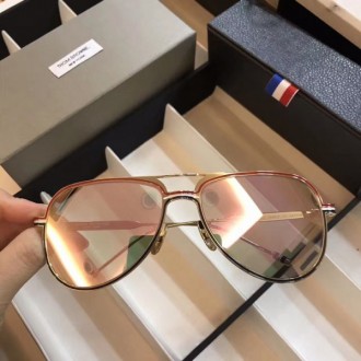 Thom Browne TB801 Sunglasses Original Design Pink Lenses