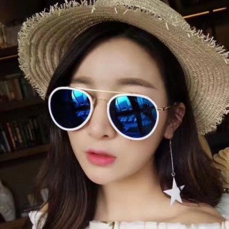 Thom Browne TB938 Sunglasses Blue Lenses White Gold Metal Frame
