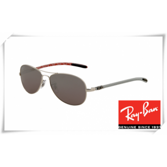 Ray Ban RB8301 Tech Sunglasses Matte Silver Frame Polar Grey Lens
