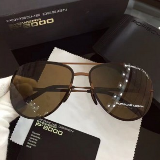 Mens Porsche Design Gold Lens P2430 Sunglasses Dark Brown