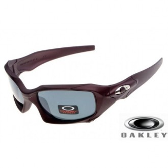  Oakley Pit Boss Sunglasses Wine Red Frame Gray Lens OAKLEY201567428