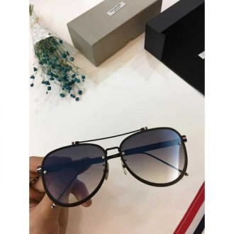 Men's Women's Thom Browne TB10015 Sunglasses Black Blue Lenses