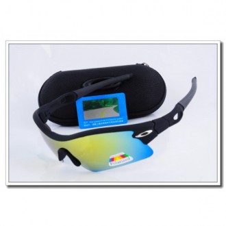 Cheap Oakley Radar Polarized Sunglasses Black Frame Ice yellow Iridium Lens Sale