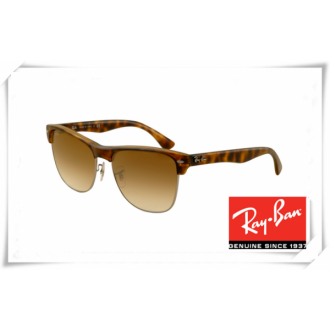 Ray Ban RB4175 Clubmaster Oversized Sunglasses Tortoise Frame Light Brown Gradient Lens