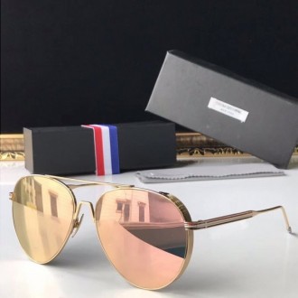 Thom Browne TB-126 Fashion Sunglasses Orange Pink Lenses