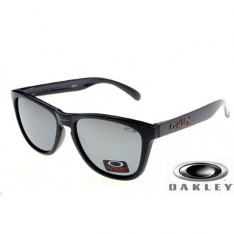  Oakley Frogskins Sunglasses Black Frame Silver Lens OAKLEY201567353