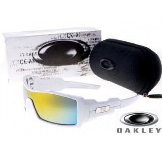  Oakley Oil Drum Sunglasses White Frame Yellow Blue Lens OAKLEY201567351