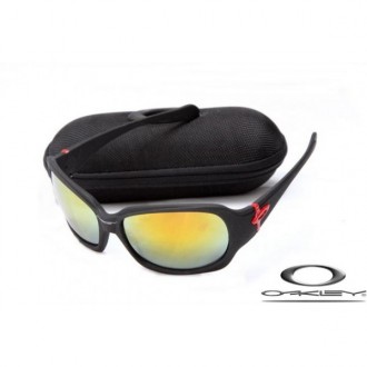 Oakley Script Sunglasses Matte Black Frame Yellow Iridium Lens OAKLEY20156346