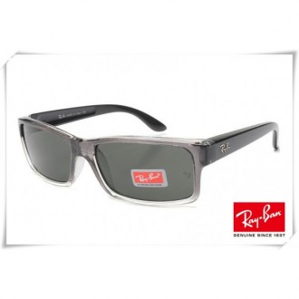 Ray Ban RB4151 Sunglasses Black Clear Frame Classic Green Lens