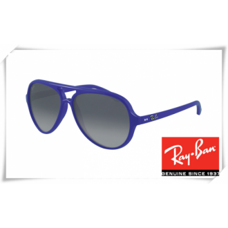 Ray Ban RB4125 Cats Sunglasses Blue Frame Grey Gradient Lens