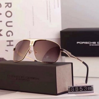 Mens Porsche Gold Design P8853 Sunglasses Polarized Brown