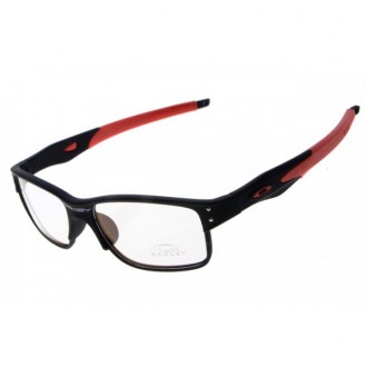 Oakley Crosslink Sunglasses Black Red Frame Clear Lens