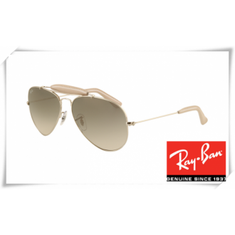 Ray Ban RB3422Q Aviator Sunglasses Arista Frame Grey Gradient Lens