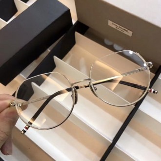 Thom Browne Glasses Round Half Frame Eyeglasses Silver Frame