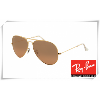 Ray Ban RB3025 Aviator Sunglasses Arista Frame Pink Brown Silver Mirror Lens