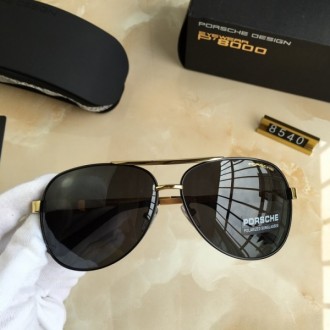 Porsche Design Gold P8540 Sunglasses Polarized Black