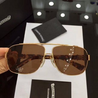 Chrome Hearts Polarized Oversized Sunglasses SSBK Brown Mirror Gold Frame