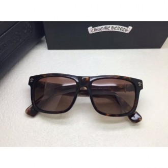 Chrome Hearts Polarized Sunglasses Square Frame Brown