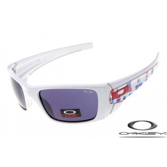 Wholesale Discount Oakley Fuel Cell Sunglasses White Frame Violet Lens For Sale